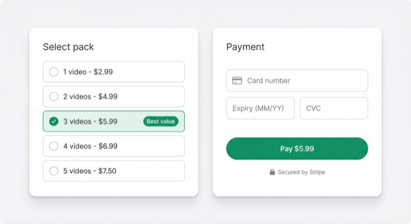 Pay and download your video
